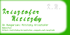 krisztofer mititzky business card